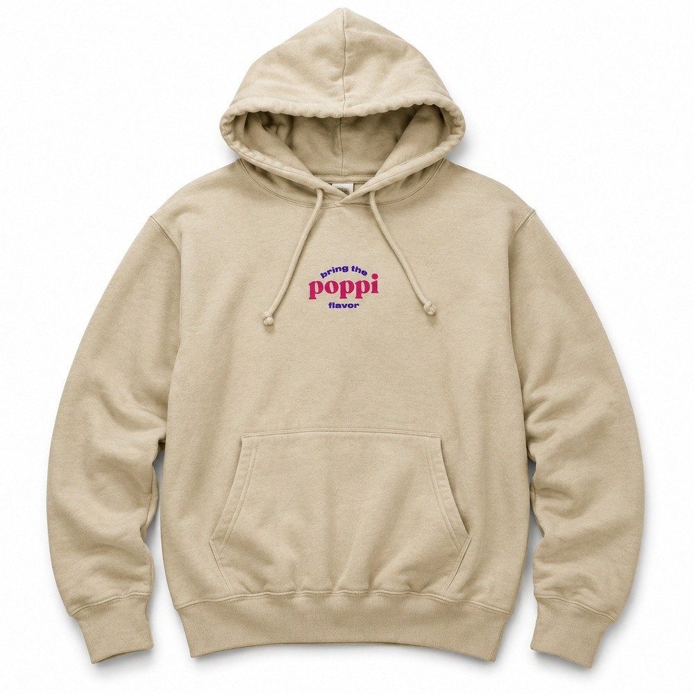 Poppi x Target Wanna Get Juicy Hoodie Tan Beige Graphic Promo Women's Small